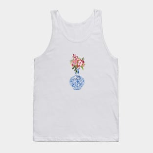 Chinese Ming Vase with Flowers Tank Top